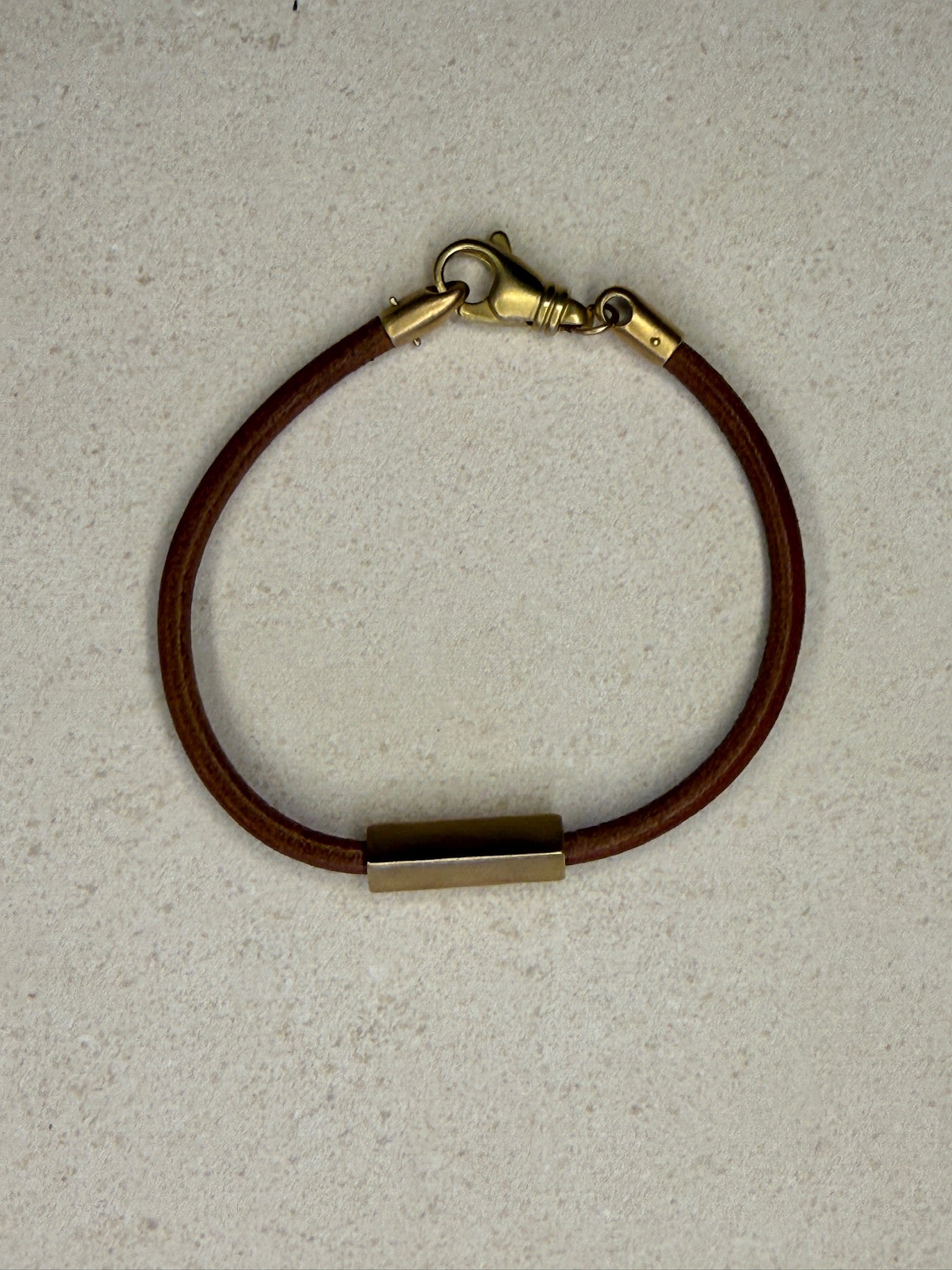 Leather & 18K Gold Bracelet