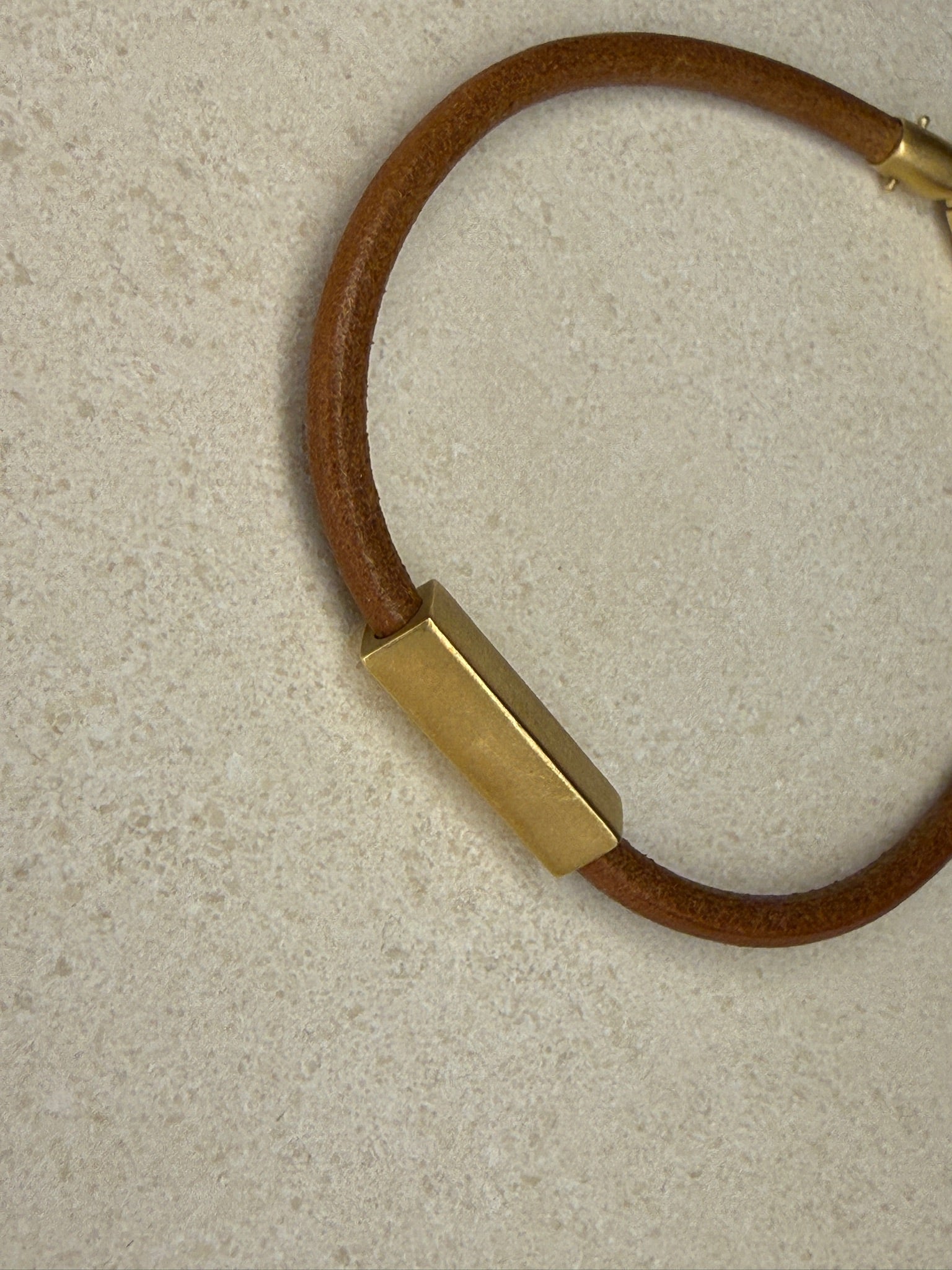 Leather & 18K Gold Bracelet