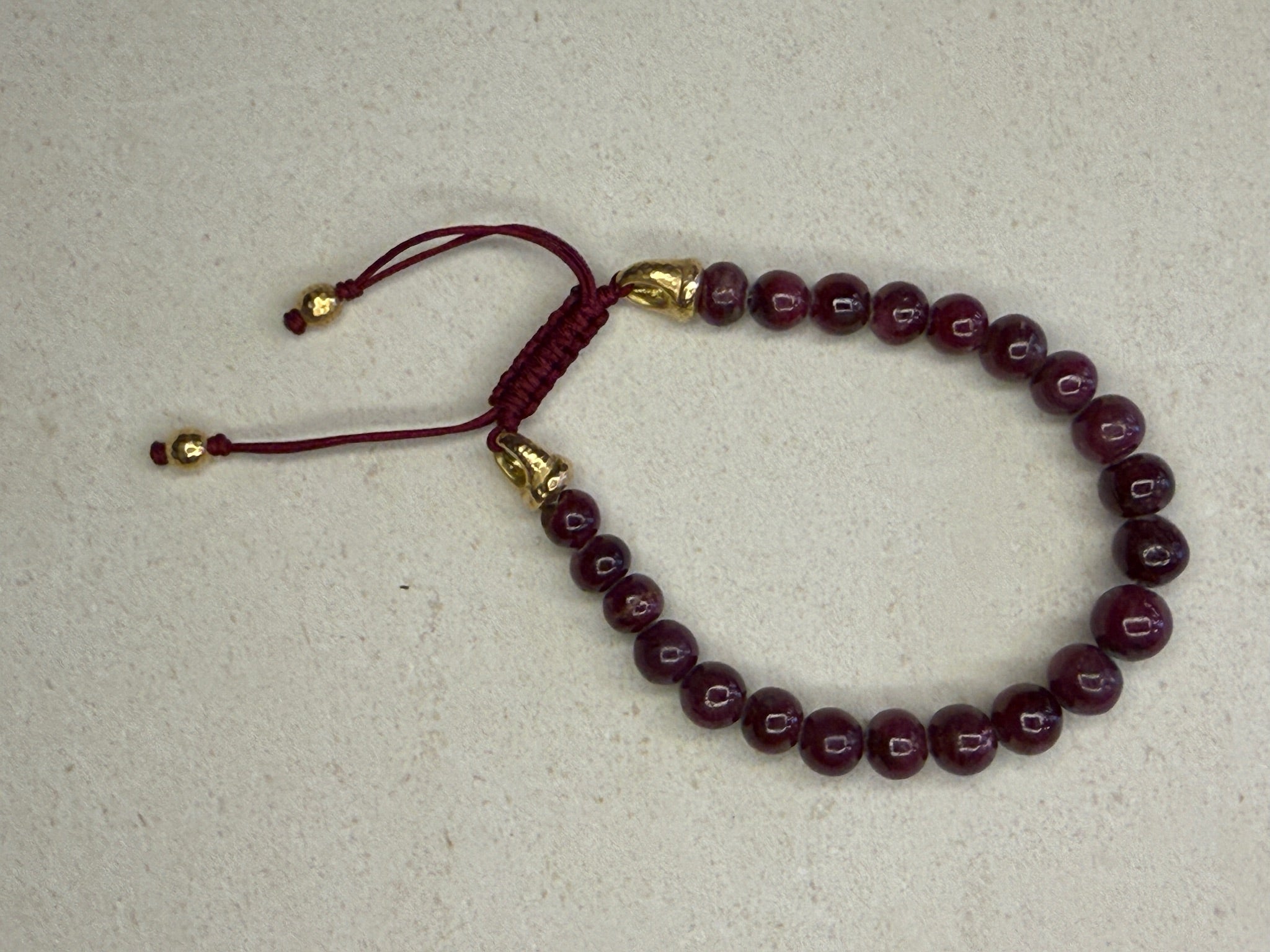 Large Rough Ruby Beaded Bracelet