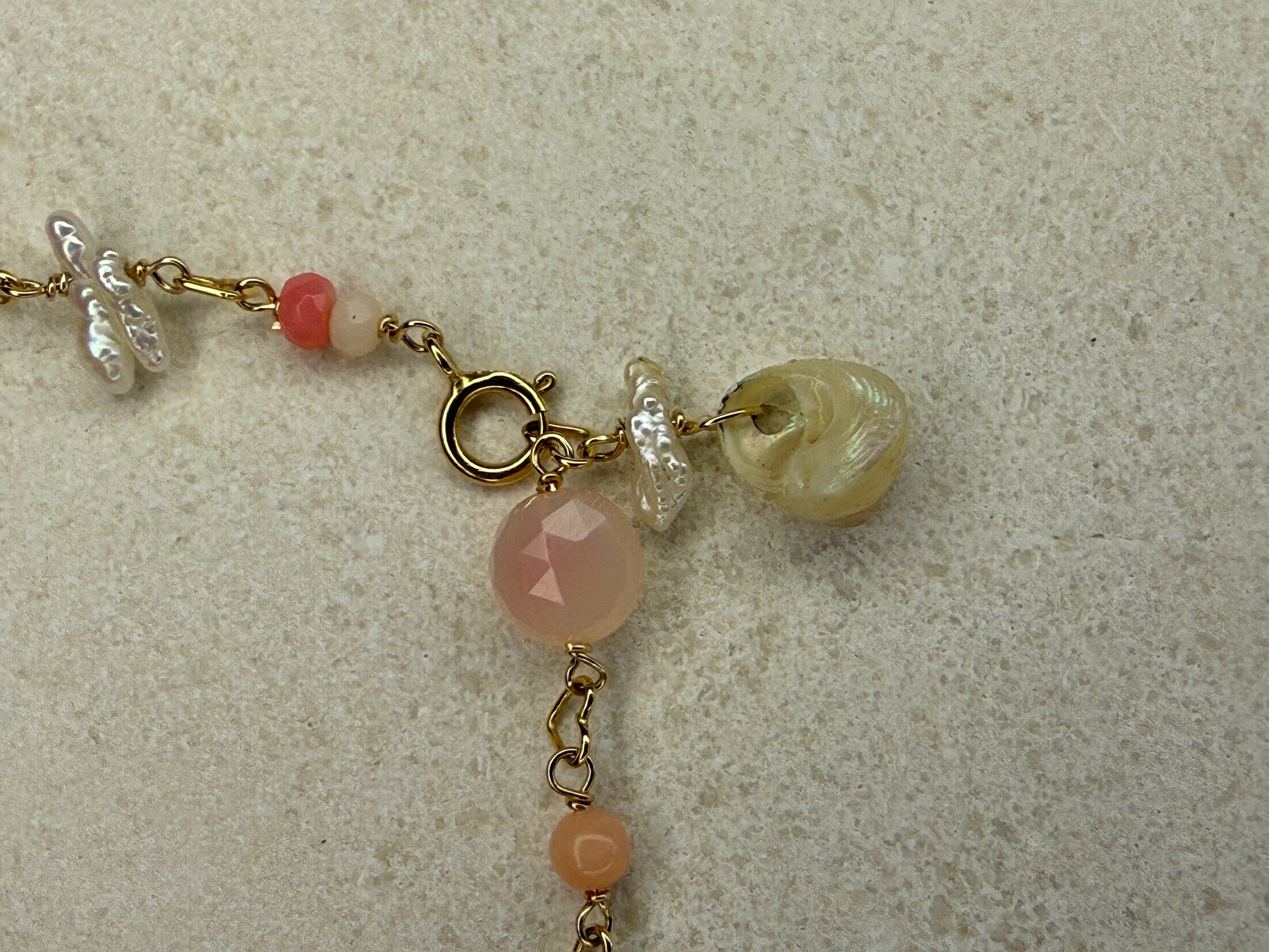 Rossi Coral & Pearl Anklet