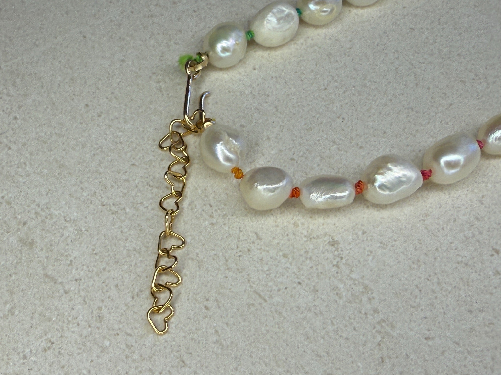 Large Rainbow Knotted Pearl Necklace