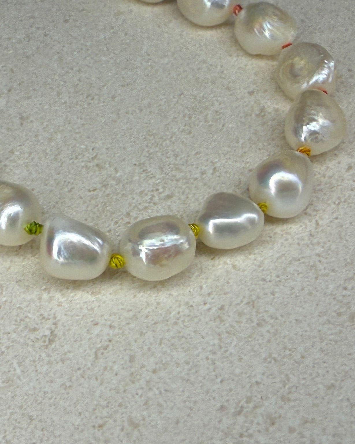 Large Rainbow Knotted Pearl Necklace