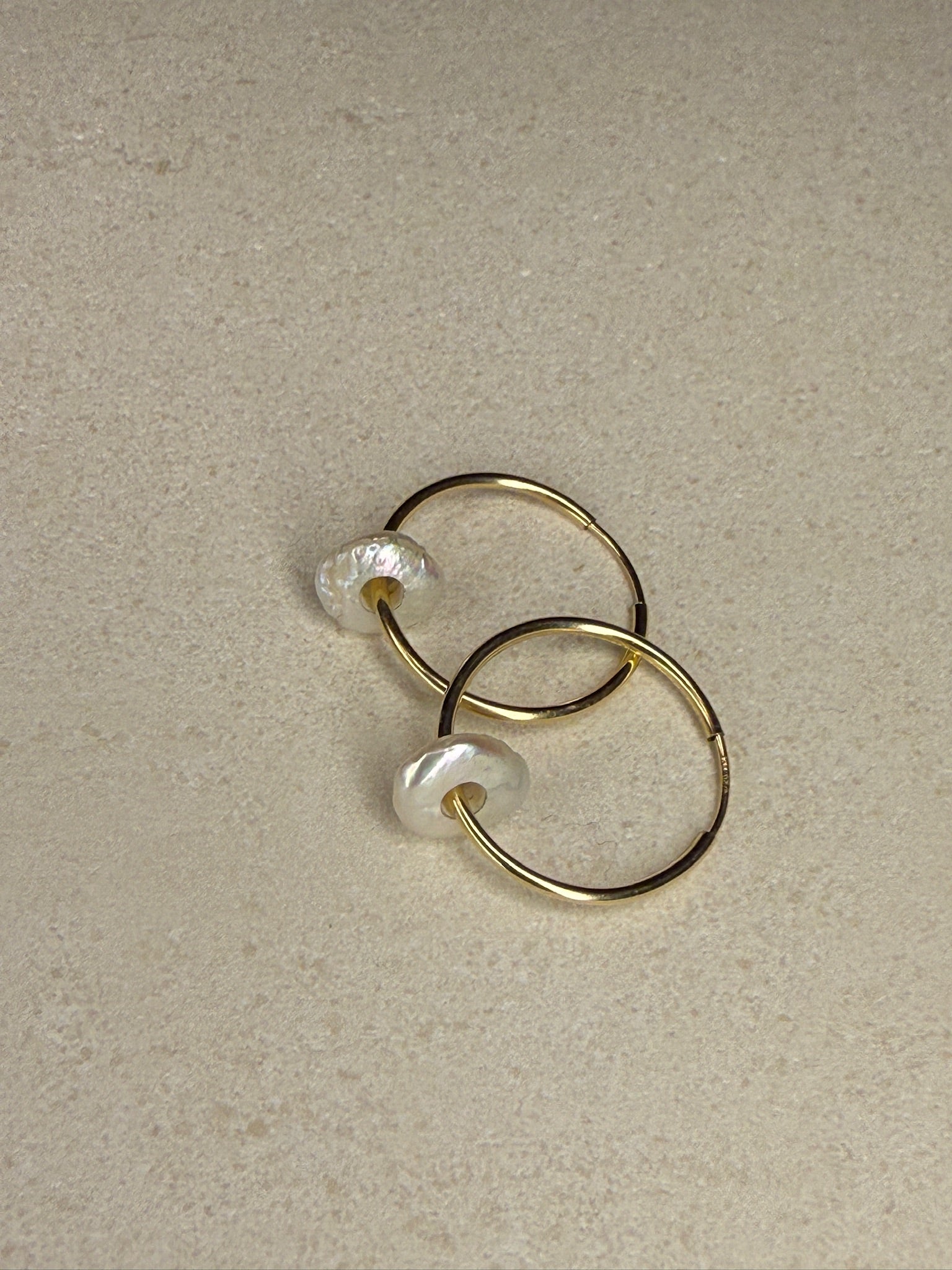 Pearl Hoop Earrings Medium