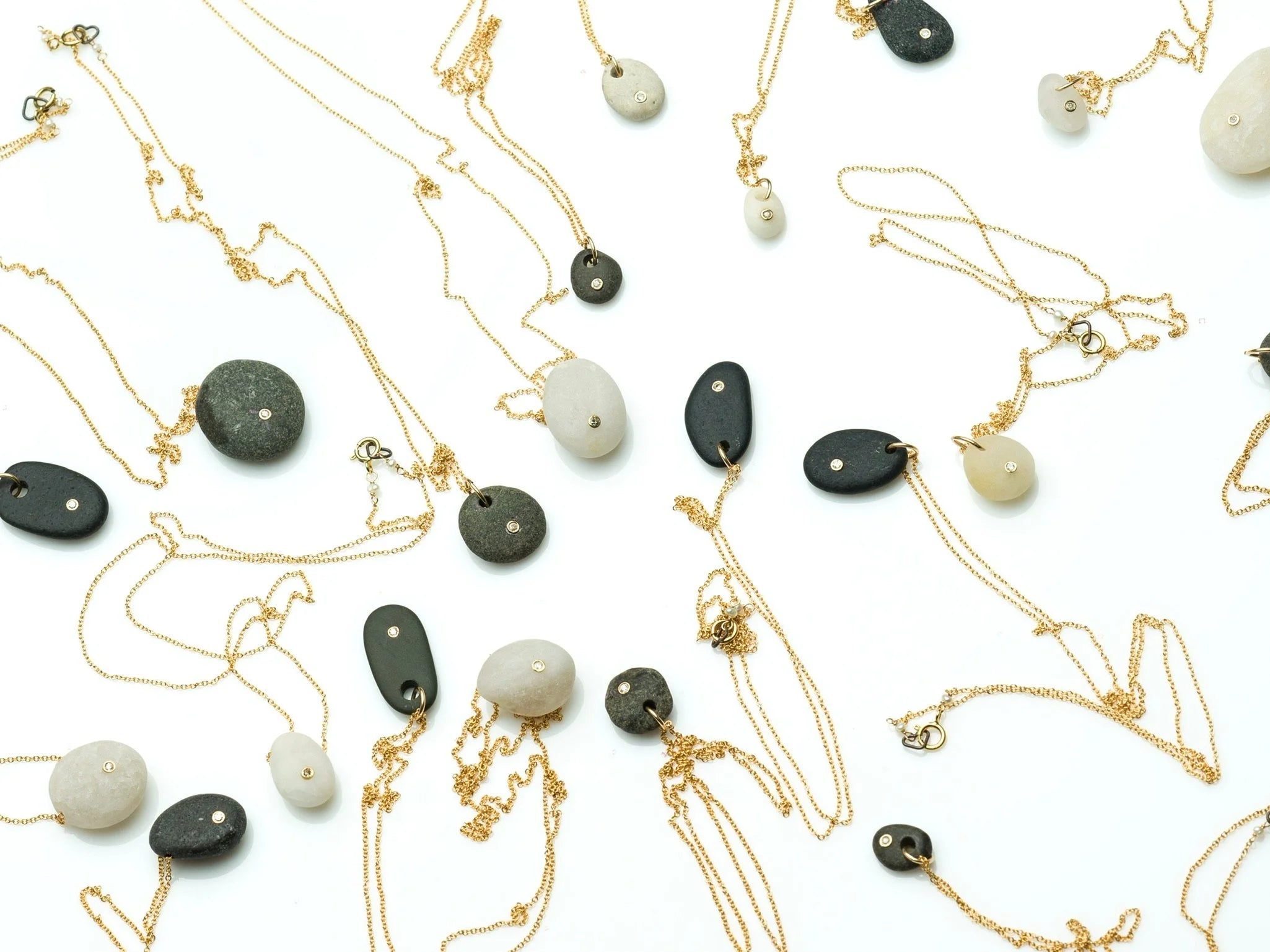 Tan Beach Stone Diamond Necklace