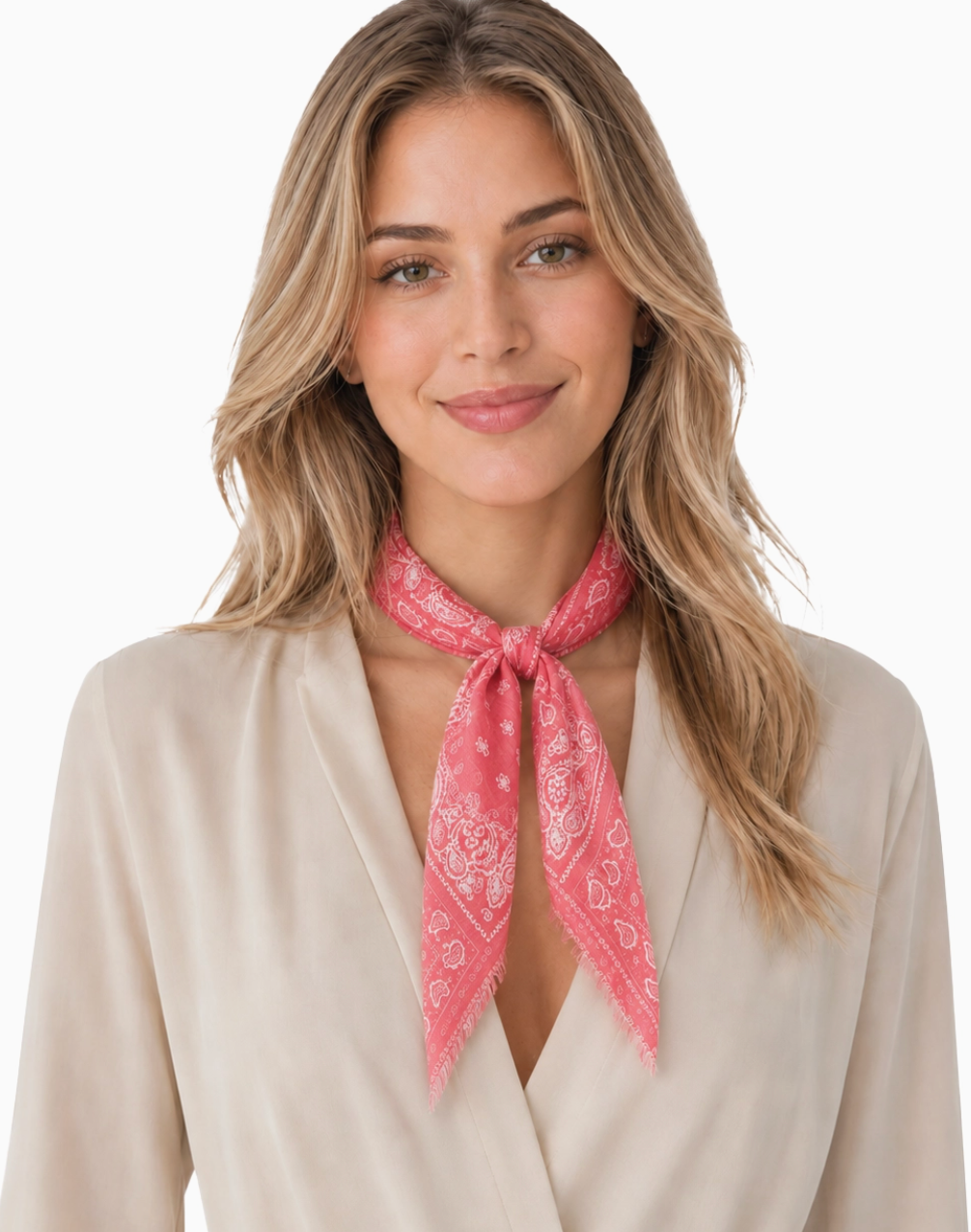 Hank Cashmere Vintage Paisley Neckerchief, Brick