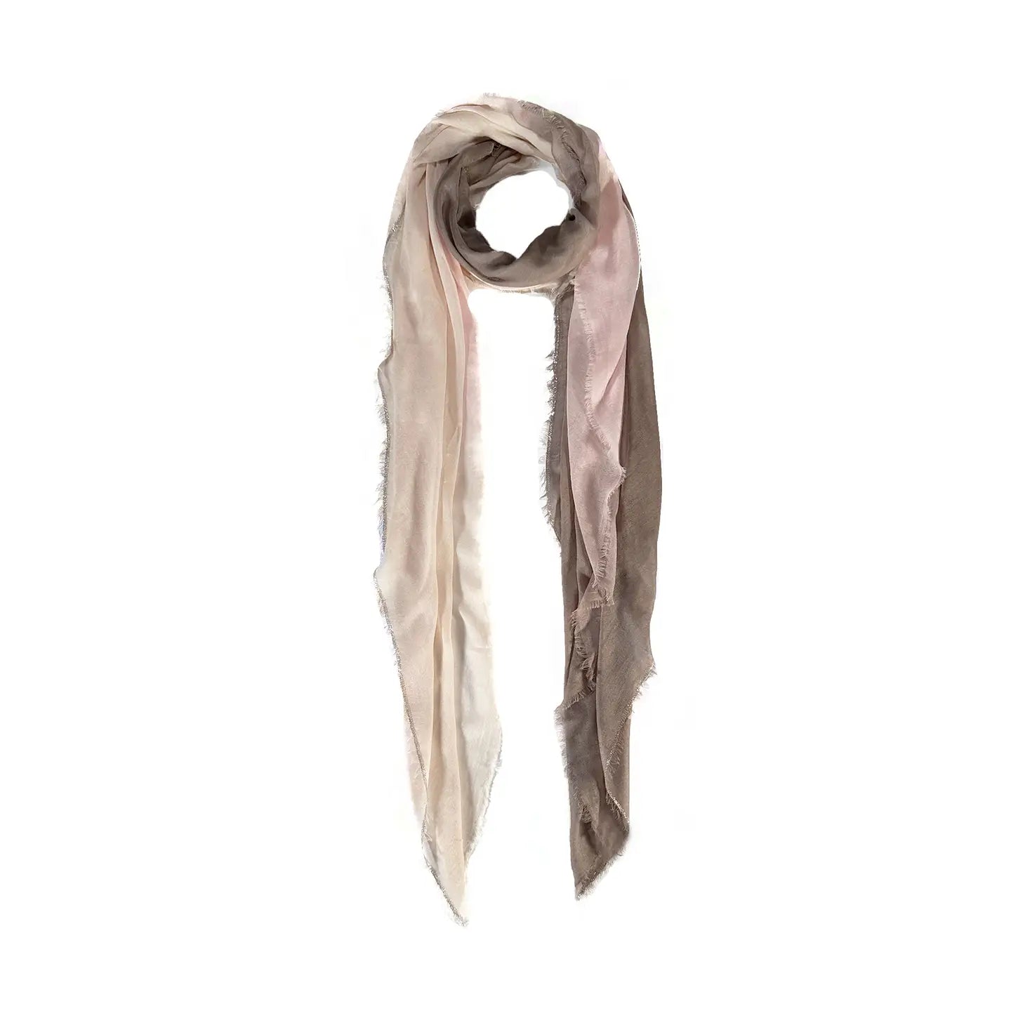 Hank Gauze Cashmere Butter Scarf, Metallic Sand/Mink