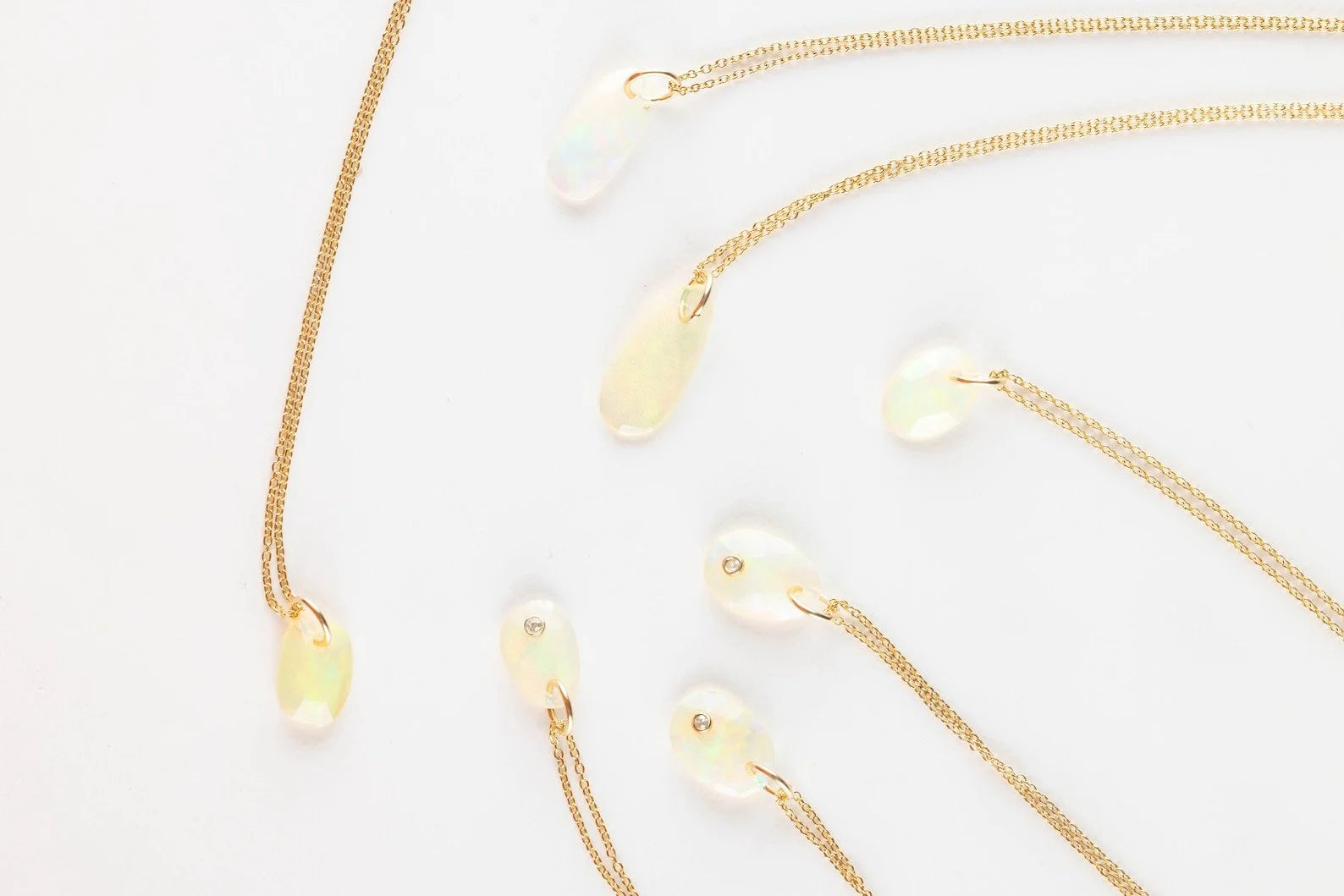 Opal Diamond Gemstone Necklace