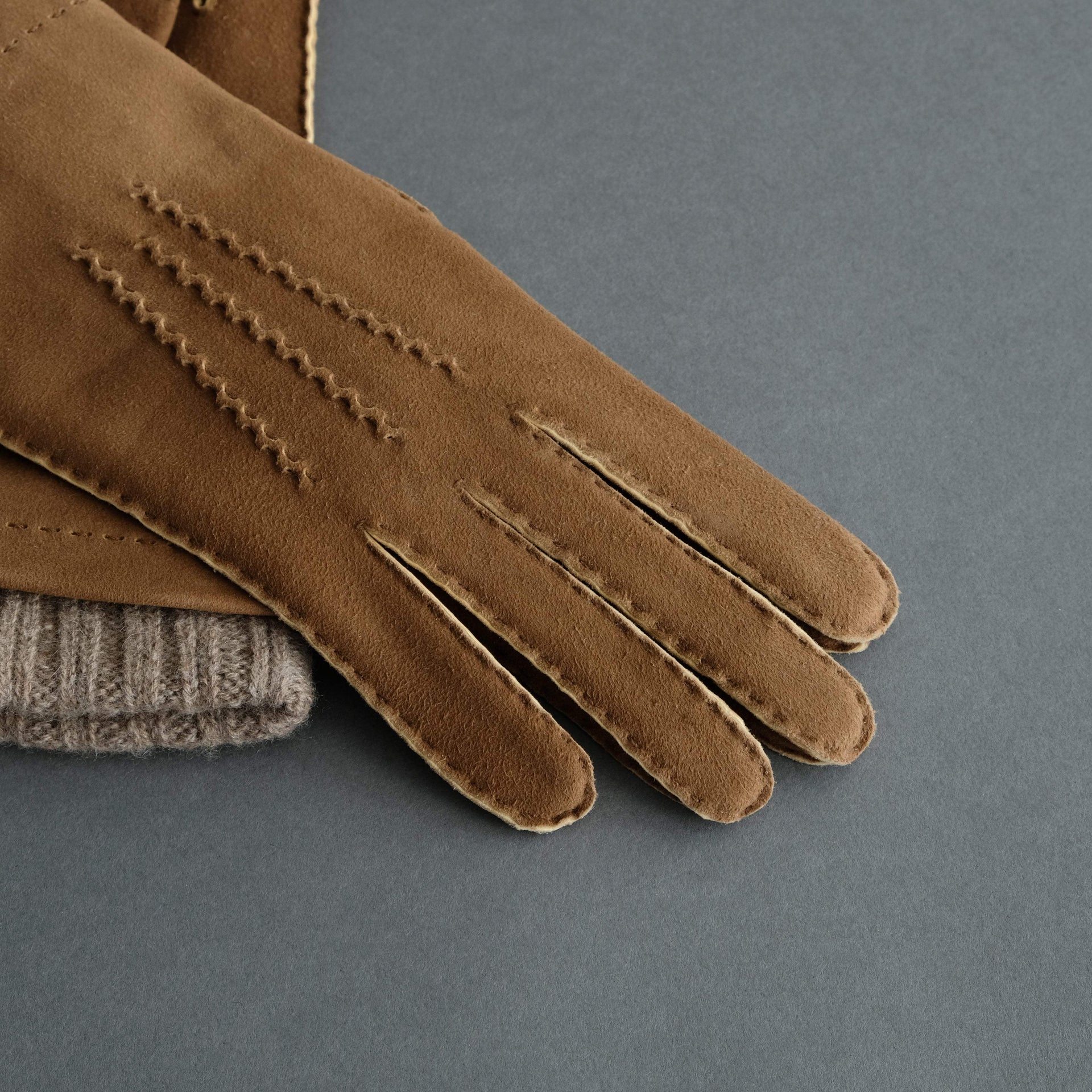Women's Cashmere Lined Doeskin Gloves, Brown